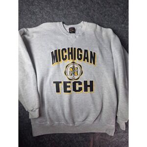 Vintage Huskies Michigan Tech Crewneck Gray Sweatshirt XL Men's Made In USA